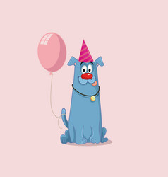 Party Dog With Pink Balloon Cartoon