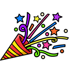 Party Popper Cartoon Colored Clipart