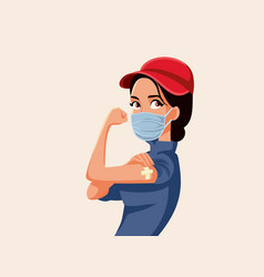 Essential Worker Showing Vaccinated Arm