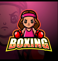 Female Boxer Mascot Esport Logo Design