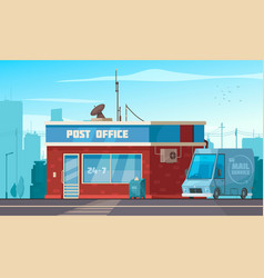 Post Office Building Exterior Cartoon