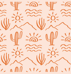 Aztec South Western Cacti Simple Boho Pattern