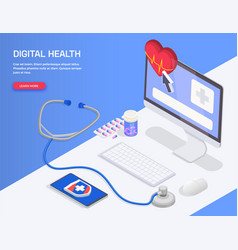 Computer Health Isometric Background