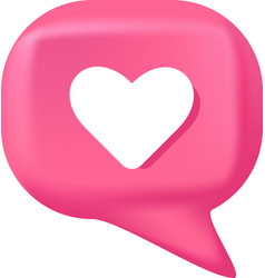 Heart Sign On Pink Speech Bubbles 3d