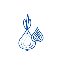 Onion Line Icon Concept Flat Symbol