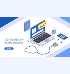 Digital Health Isometric Background