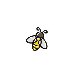 Doodle Line Art Flying Honey Bee Bumblebee Logo