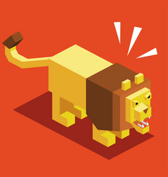 Low Poly Isometric Of A Male Lion