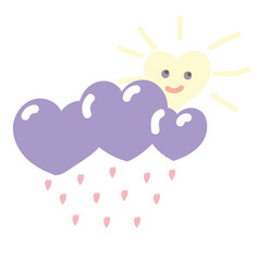 Rain Of Hearts And A Heart Shaped Sun Cute