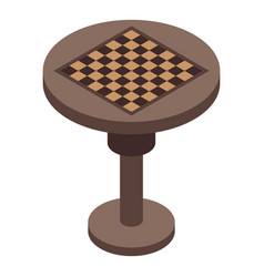 Round Chess Table Icon Isometric Children