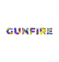 Gunfire Concept Retro Colorful Word Art