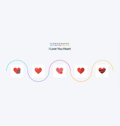 Heart Flat 5 Icon Pack Including Like