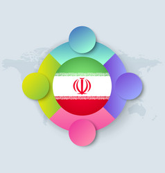 Iran Flag With Infographic Design Isolated