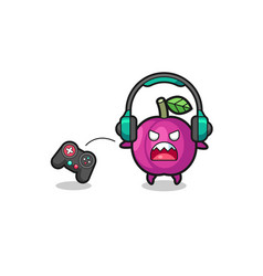 Plum Fruit Gamer Mascot Is Angry