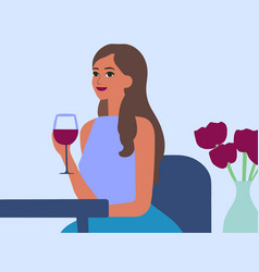 Woman With Glass Of Wine