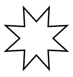 8 Point Star Flat Icon Isolated On White