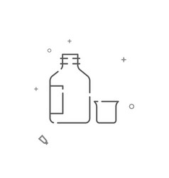 Drug Vial With Lid Simple Line Icon Symbol