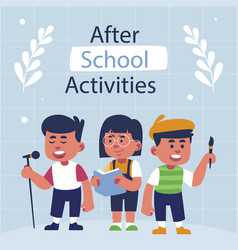 Flat After School Activities Posts Collection