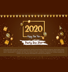 Happy New Year 2020 Golden Number In Square