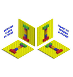 Isometric Toy Bricks Of Letter I Letter From