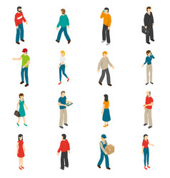 People Isometric Icons Set