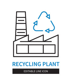 Recycling Plant Editable Line Icon