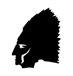 Silhouette Face Native American In Profile