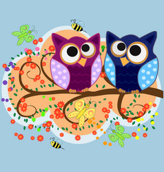 Bright Cartoonish Flirtatious Loving Owls