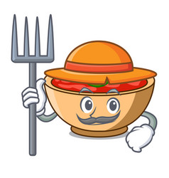 Farmer Tomato Soup Character Cartoon