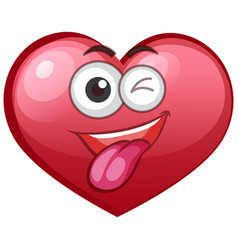 Goofy Heart Emoticon On White Background