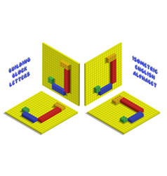 Isometric Toy Bricks Of Letter J Letter From