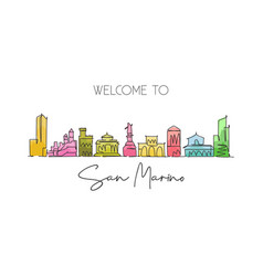 One Continuous Line Drawing San Marino City