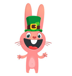 Cartoon Happy Bunny Rabbit Character Wearing St