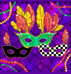 Colorful Background With Mardi Gras Masks