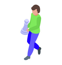 Kid Chess Move Icon Isometric People