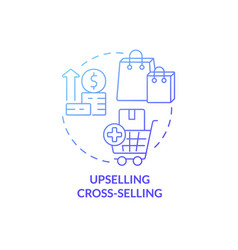 Upselling Cross Selling Blue Gradient Concept Icon