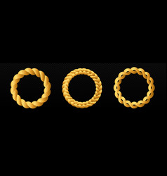 Braid Circle Golden 3d Frame Round Braided Ring