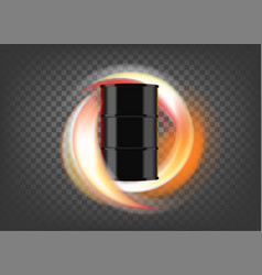 Flaming Black Oil Barrel Icon Isolated