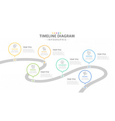 Infographic 6 Steps Timeline Diagram Road Concept