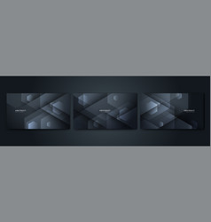 Set Of Elegant Gradient Abstract Dark Grey Design