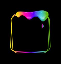 Square Frame With A Flowing Rainbow Slime