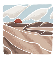 Stylized Abstract Desert Landscape Painted