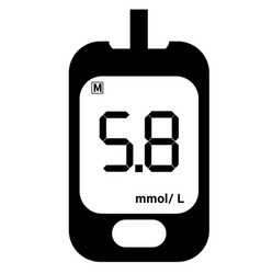 Blood Glucose Meter Level Test On White