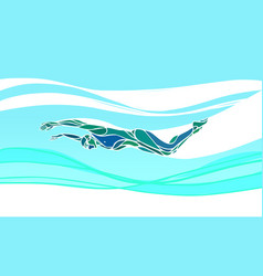 Butterfly Swimmer Color Silhouette Sport Swimming