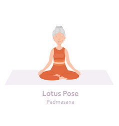 Lotus Yoga Pose Padmasana Elderly Woman