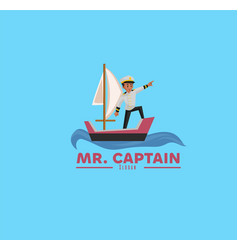 Mr Captain Mascot Logo