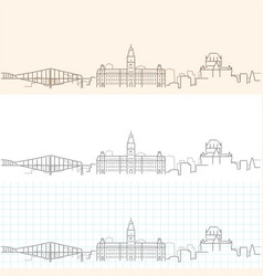 Quebec Hand Drawn Profile Skyline