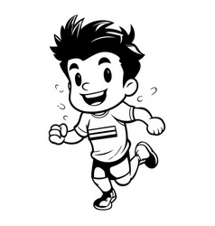 Running Boy Isolated On White Background Cartoon