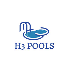 Swimming Pool H Or H3 Letter Logo Image