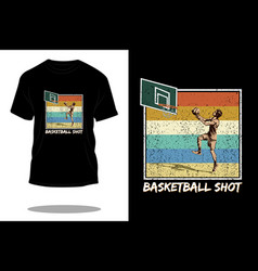 Basketball Shot Retro T Shirt Design